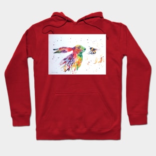 Colourful Hare and a Bumble bee Hoodie